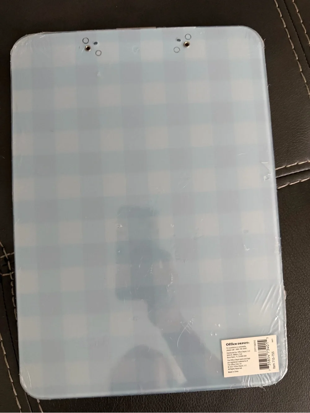 Blue Gingham Clipboard with Metal Clip